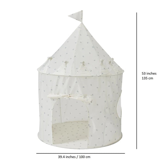 3 Sprouts - Fabric Play Tent Castle - Blueberry Ivory - Ages 1–3
