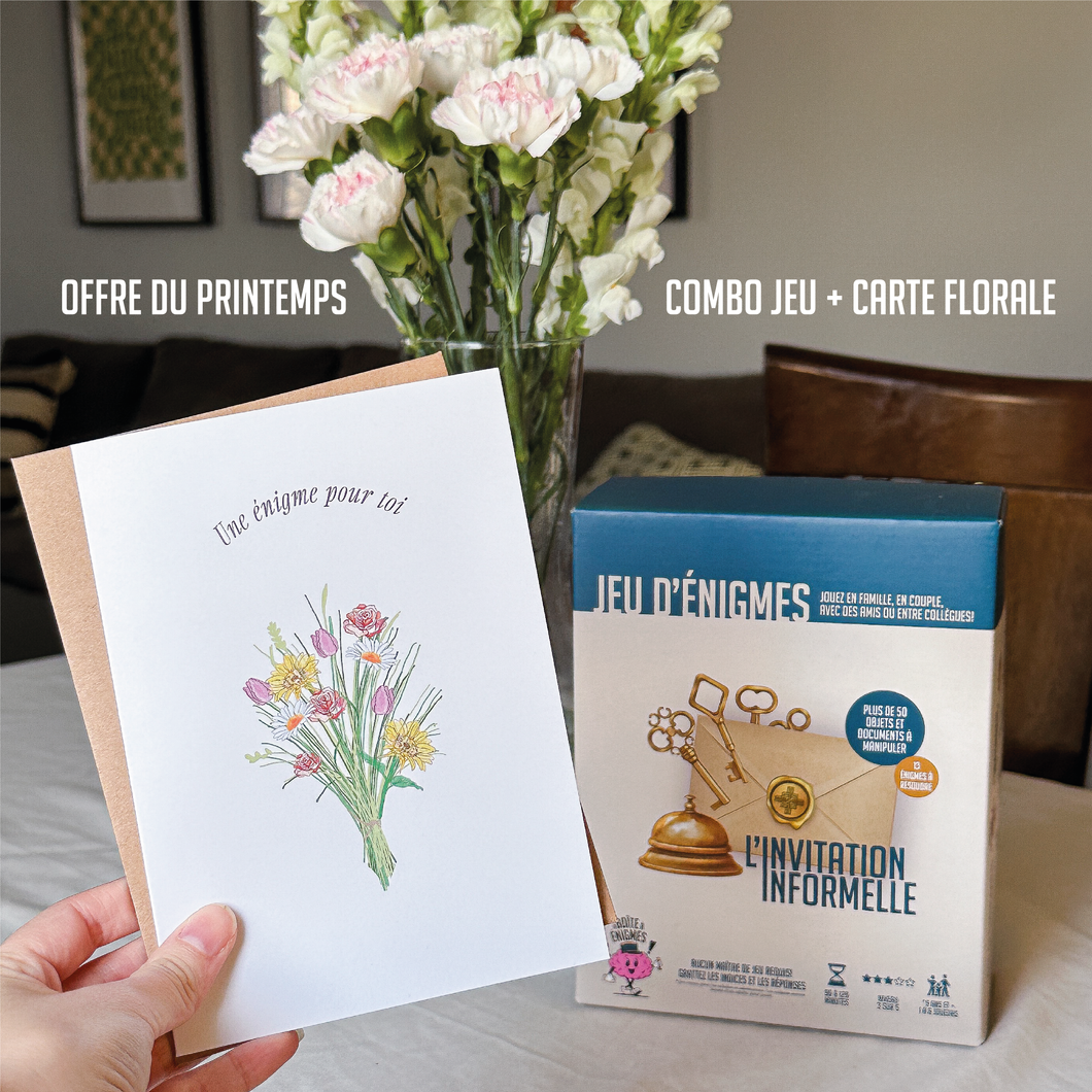 Offre du printemps : Jeu d'énigmes - L'invitation Informelle (FR) + Carte Florale énigmatique