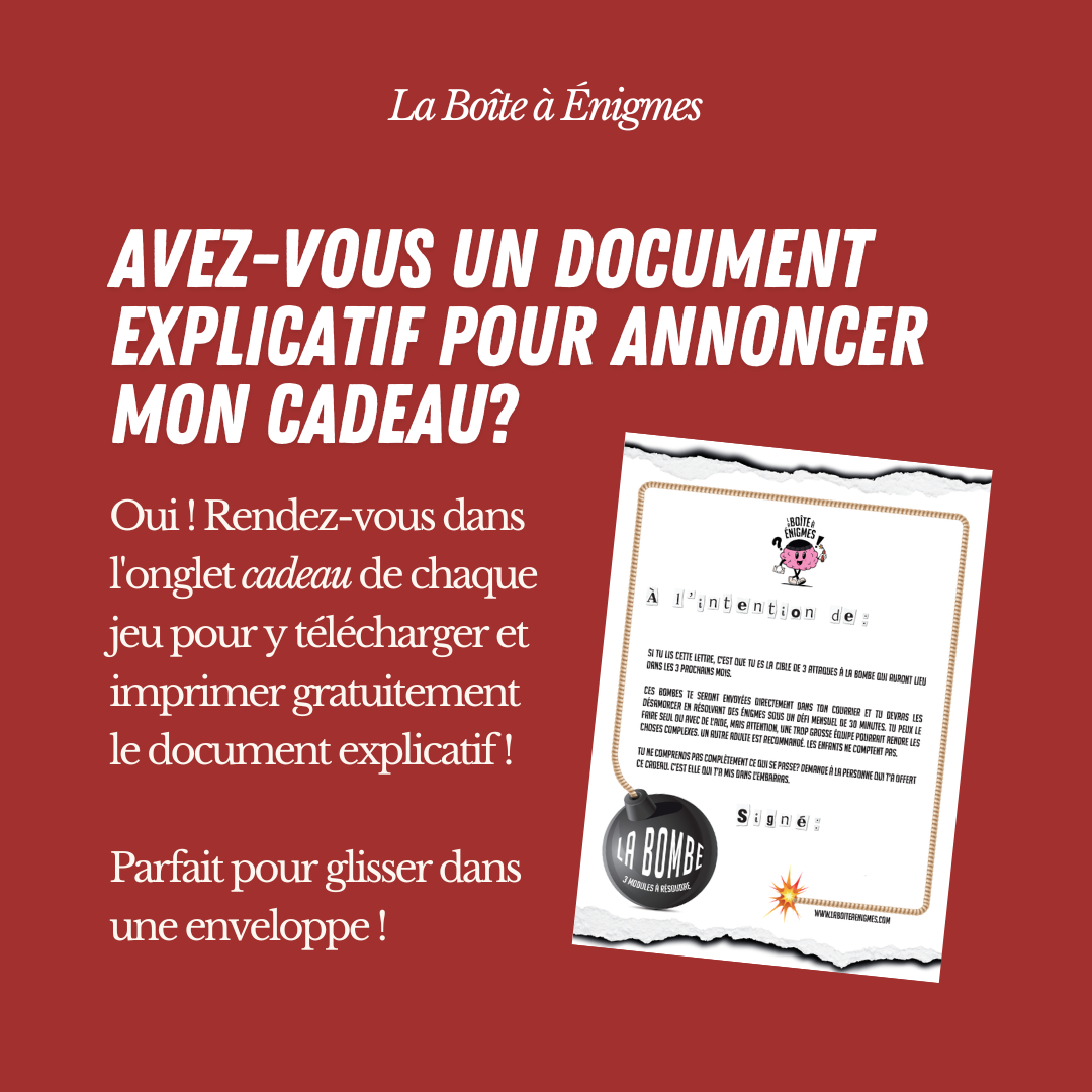 Jeu d'énigmes : La Bombe