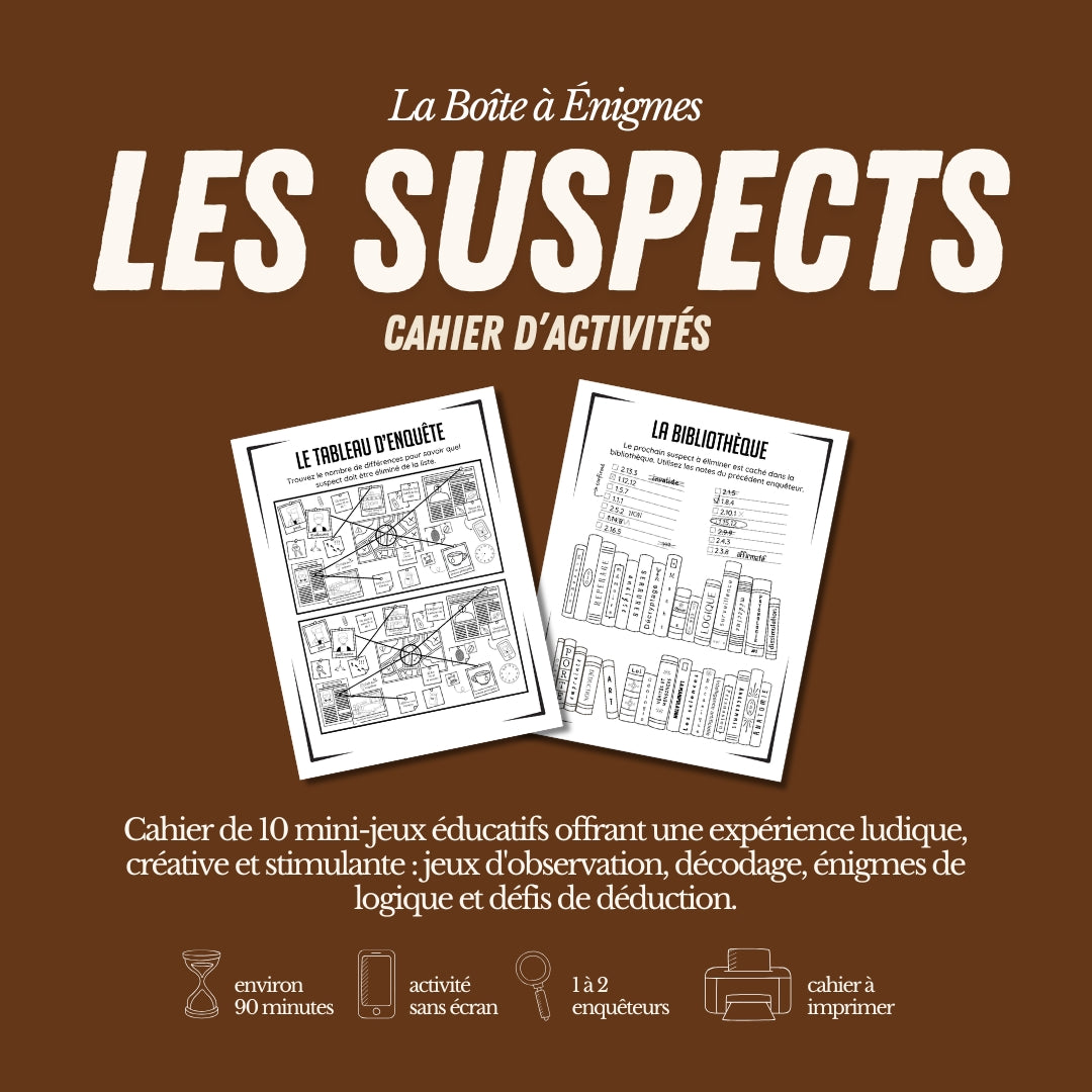 Cahier d'activités : Les Suspects