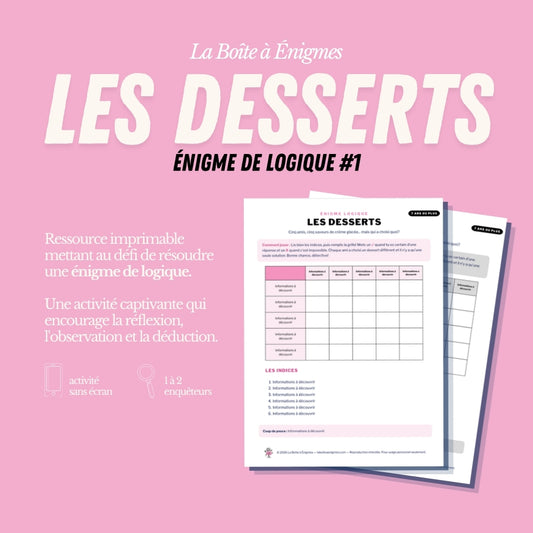 Ressource à imprimer : Les Desserts