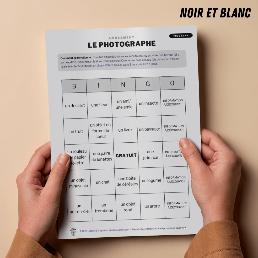 Ressource à imprimer : Le Photographe