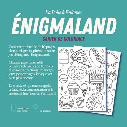 Cahier de coloriage : Énigmaland