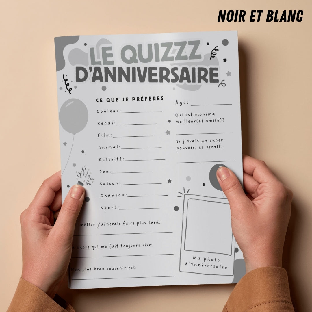 Ressource à imprimer : Le Quizzz