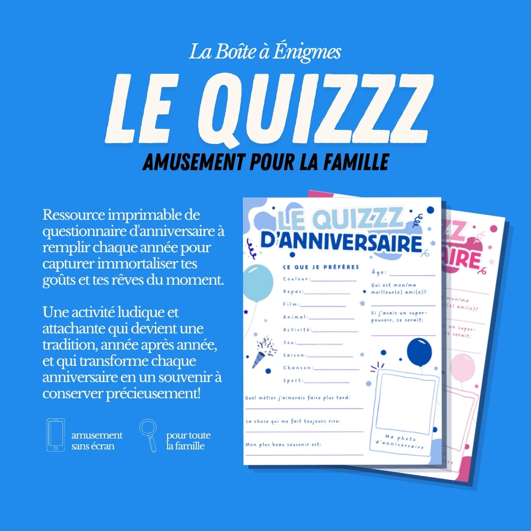 Ressource à imprimer : Le Quizzz