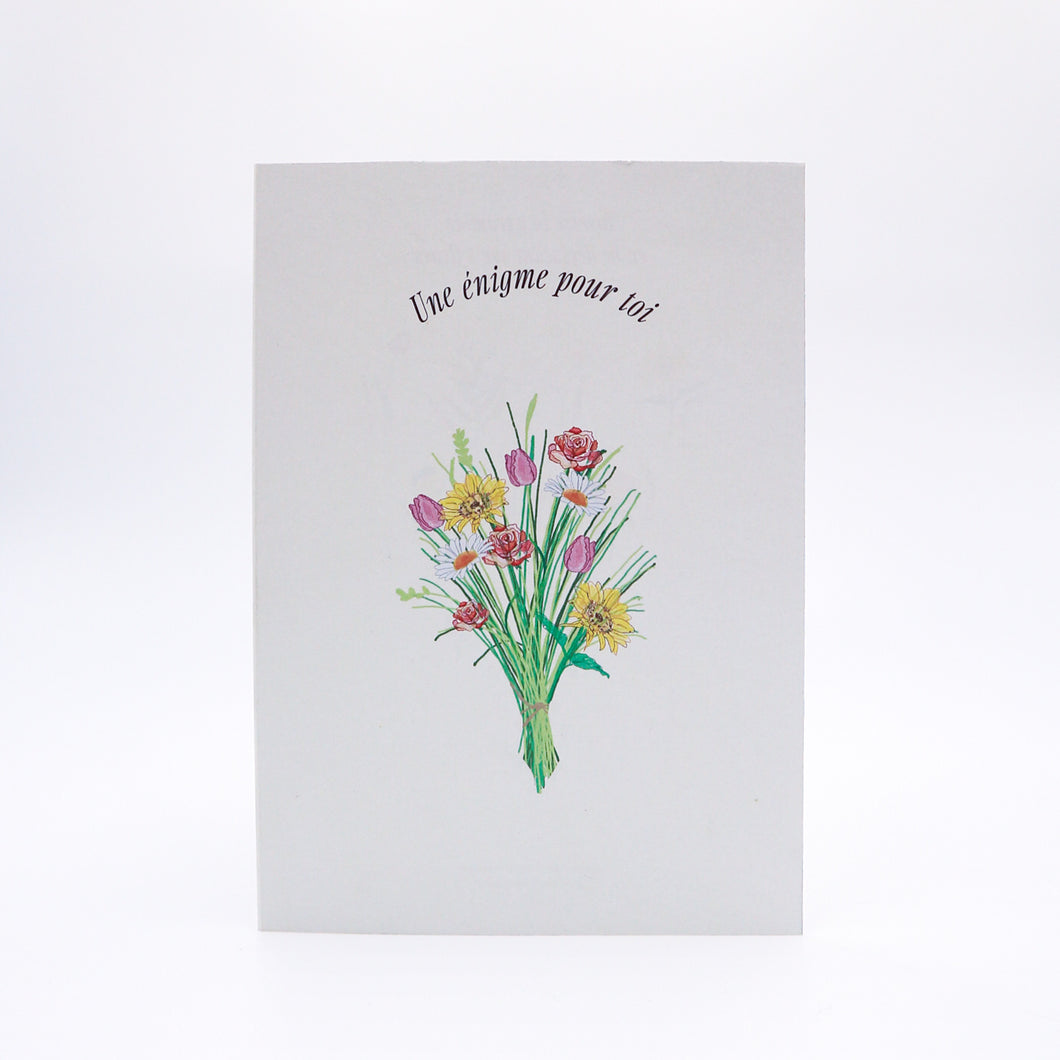 Carte de souhaits énigmatique - Énigme Florale (La Boîte à Énigmes x Le Candide Studio)