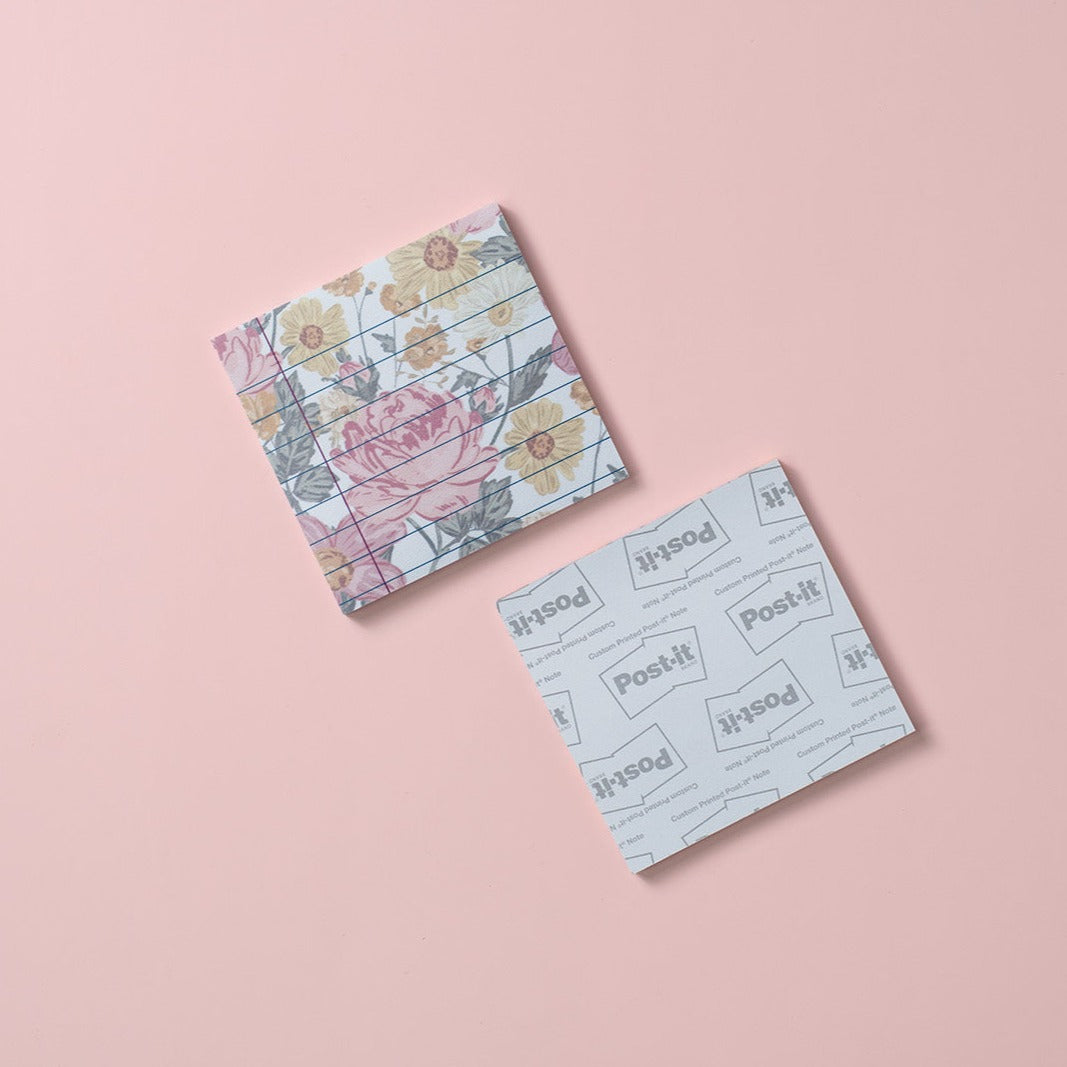 Pretty in Pink Floral Sticky Notes