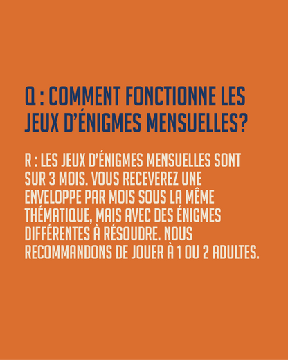 Énigmes mensuelles - 3 mois - Oishii / Cuisine Japonaise (Livraison gratuite)